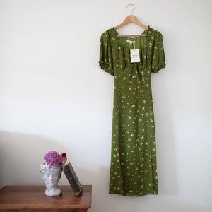 Green Retro Style Cottagecore Dress